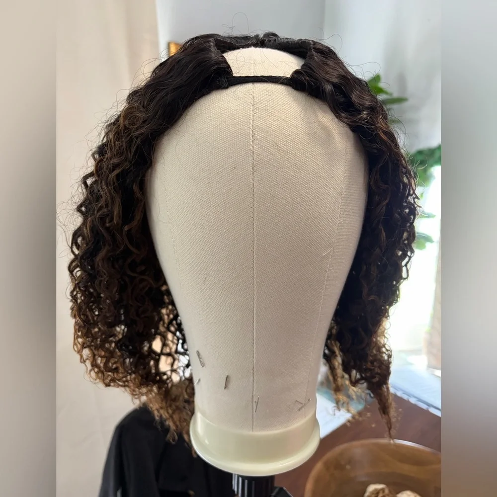 UNice InvisiBlend V part Jerry Curly& Kinky Curly Wig 16”